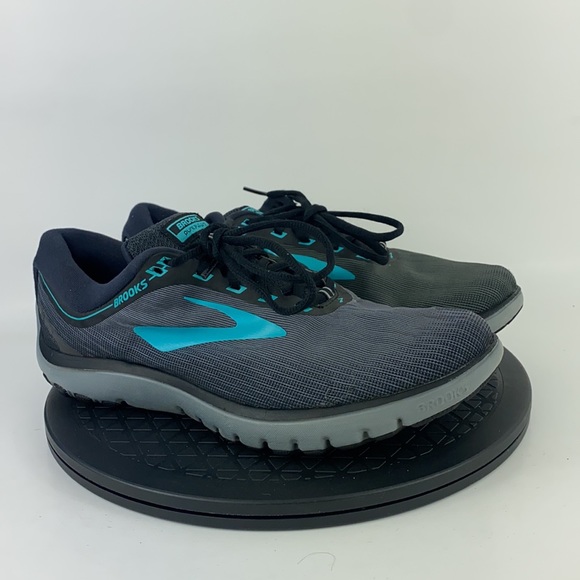 Brooks PureFlow Gray/Turquoise/Black Running Shoes 1202621B067 Women's Size 11 - Picture 3 of 13